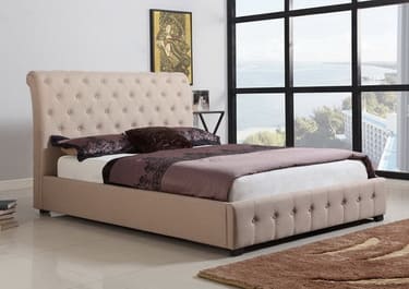 Кровать из текстиля и кожи КМ-51
