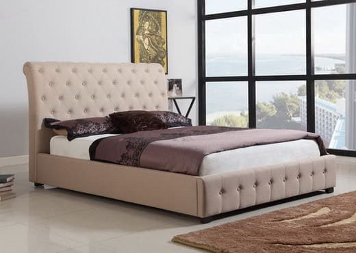Кровать из текстиля и кожи КМ-51