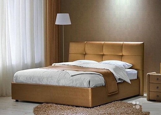 Кровать из текстиля и кожи КМ-15