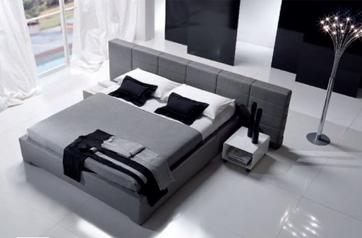 Кровать из текстиля и кожи КМ-45
